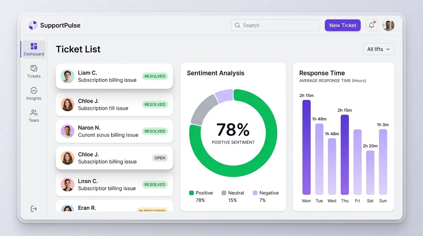 Mockup del dashboard para caso SaaS B2B